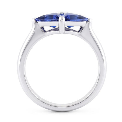 Natural Real ( Not Lab Grown )  Trillion Cut Sapphire Gemstone Ring 2 Carats Ladies Jewelry Gold