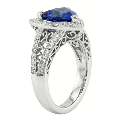 natural trillion sapphire 1.50ct ring top view