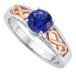 Natural Real ( Not Lab Grown )  Two Tone Womens Solitaire Ring Vintage Style Blue Sapphire 1.50 Carats