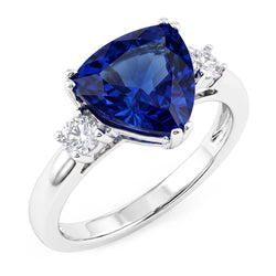 Natural Real ( Not Lab Grown )  Velvety Blue Sapphire Ring Women's Jewelry