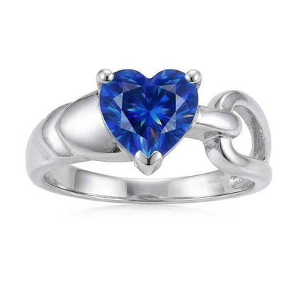 natural heart sapphire 3ct ring side angle