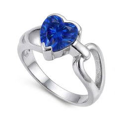 Natural Sapphire Ring 3ct - White Gold 14K