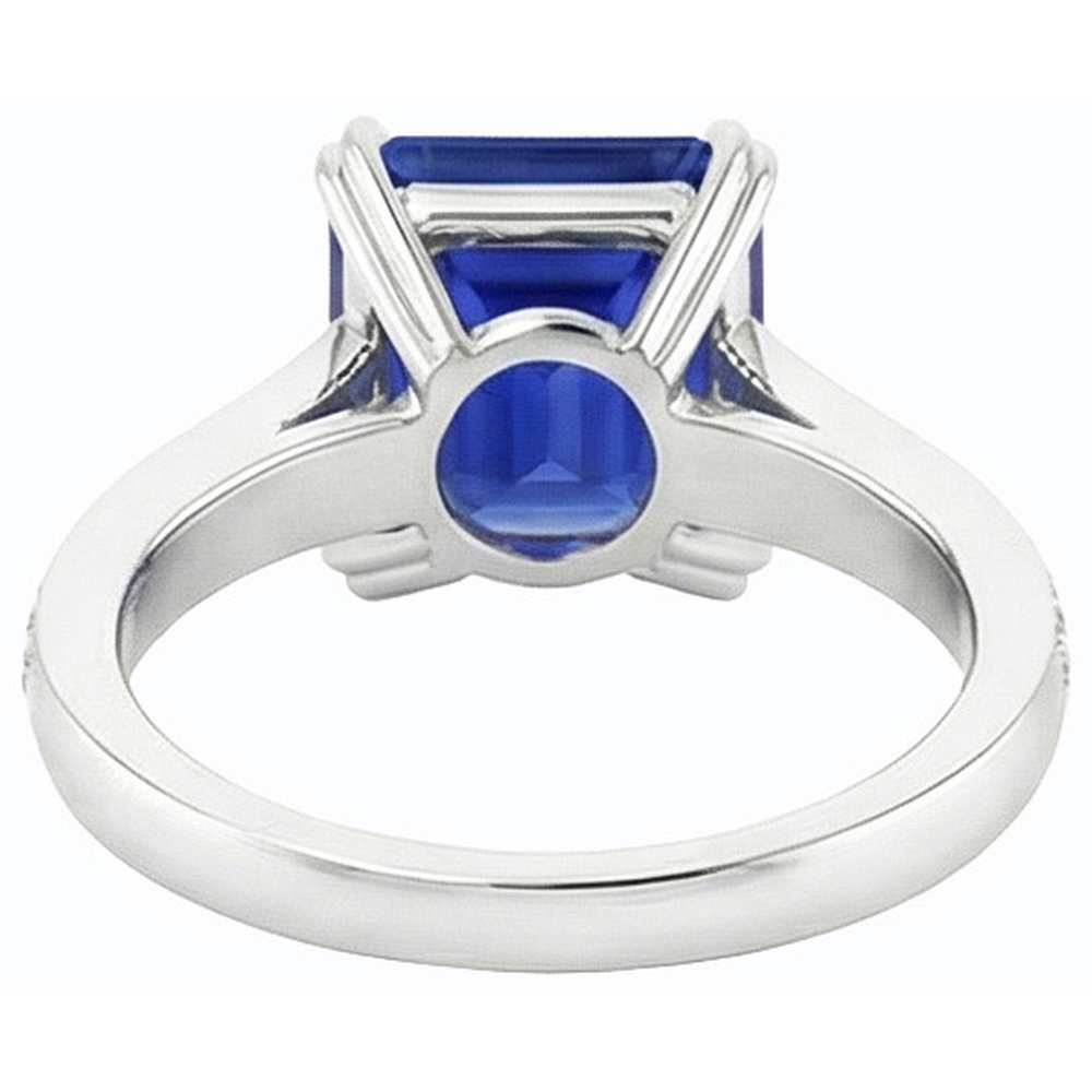 Natural Real ( Not Lab Grown )  Wedding Solitaire With Accents Ring Emerald Blue Sapphire 3 Carats