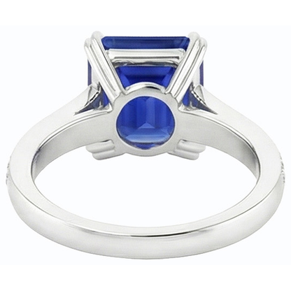 Natural Real ( Not Lab Grown )  Wedding Solitaire With Accents Ring Emerald Blue Sapphire 3 Carats