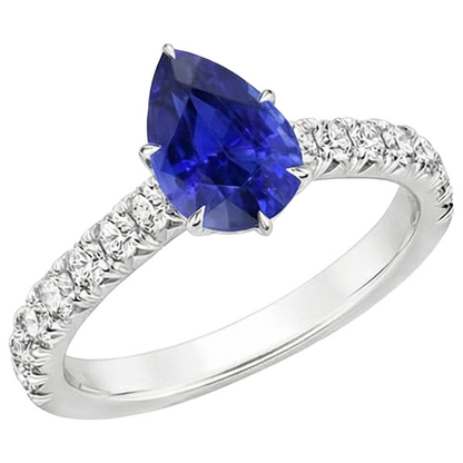 natural round sapphire 5.50ct ring side angle