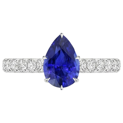 natural round sapphire 5.50ct ring close up detail