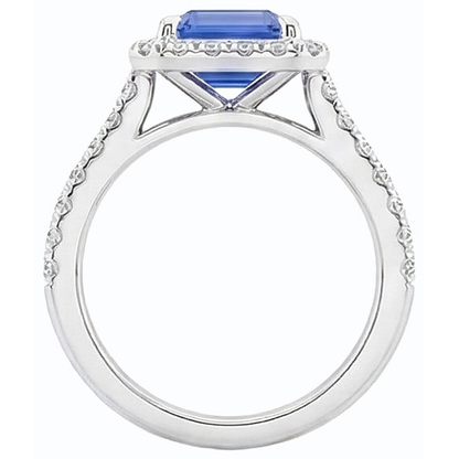 natural emerald sapphire 3.50ct ring profile view