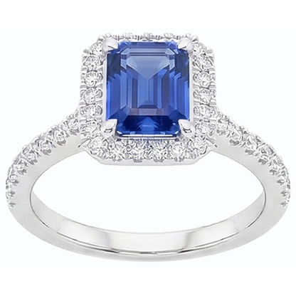 natural emerald sapphire 3.50ct ring top view