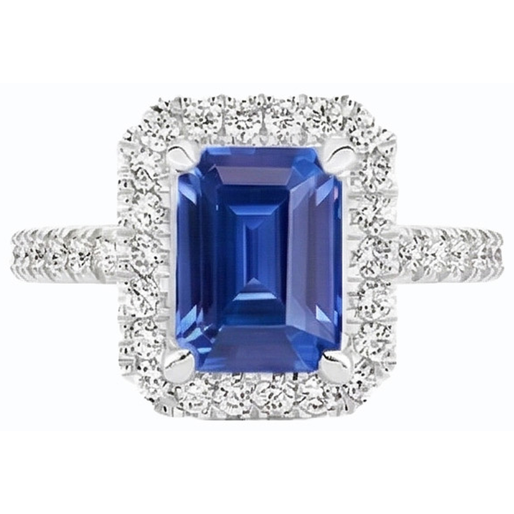 natural emerald sapphire 3.50ct ring side angle