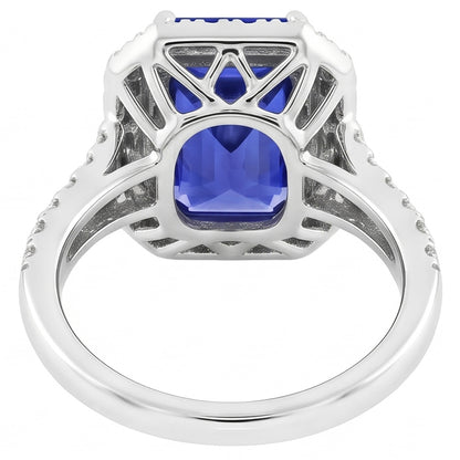 Natural Real ( Not Lab Grown )  White Gold Sapphire Engagement Ring For Women