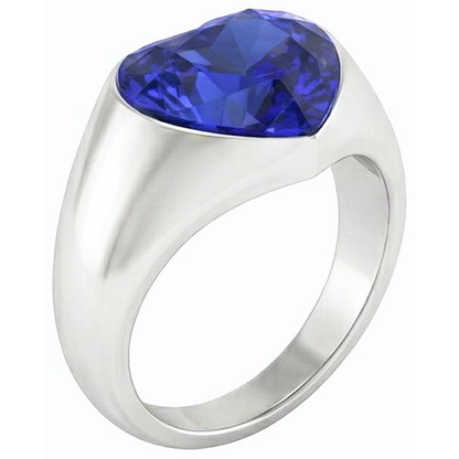 natural heart sapphire 3ct watch profile view