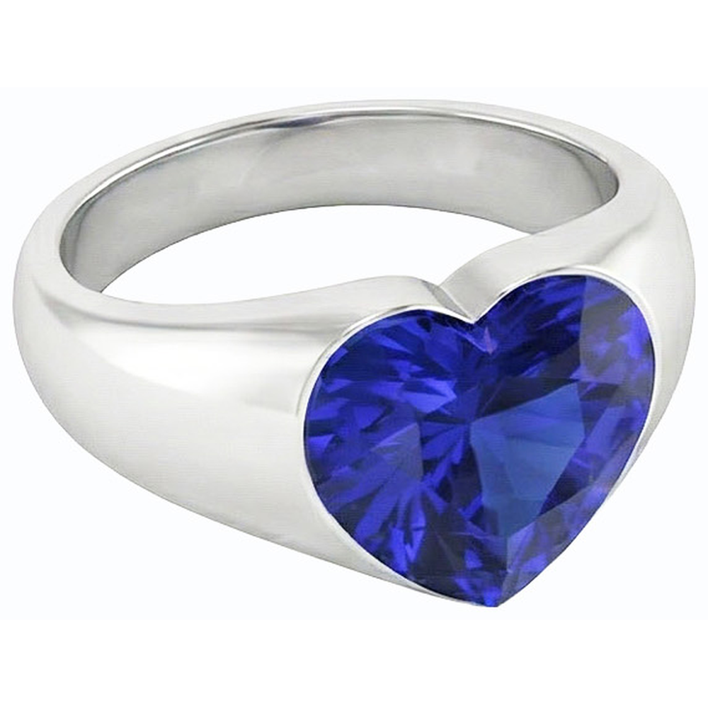 natural heart sapphire 3ct watch front view