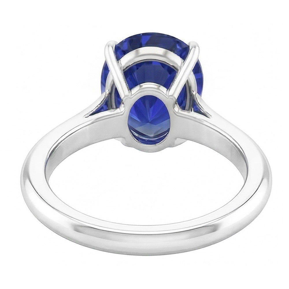 Natural Real ( Not Lab Grown )  White Gold Solitaire Women's Ring Pear Shape Blue Sapphire 1.50 Carats
