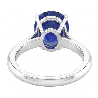Natural Real ( Not Lab Grown )  White Gold Solitaire Women's Ring Pear Shape Blue Sapphire 1.50 Carats