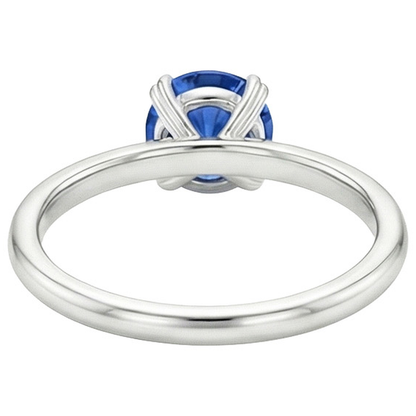 Natural Real ( Not Lab Grown )  Women Engagement Ring 2 Carats New White Gold Solitaire Blue Sapphire