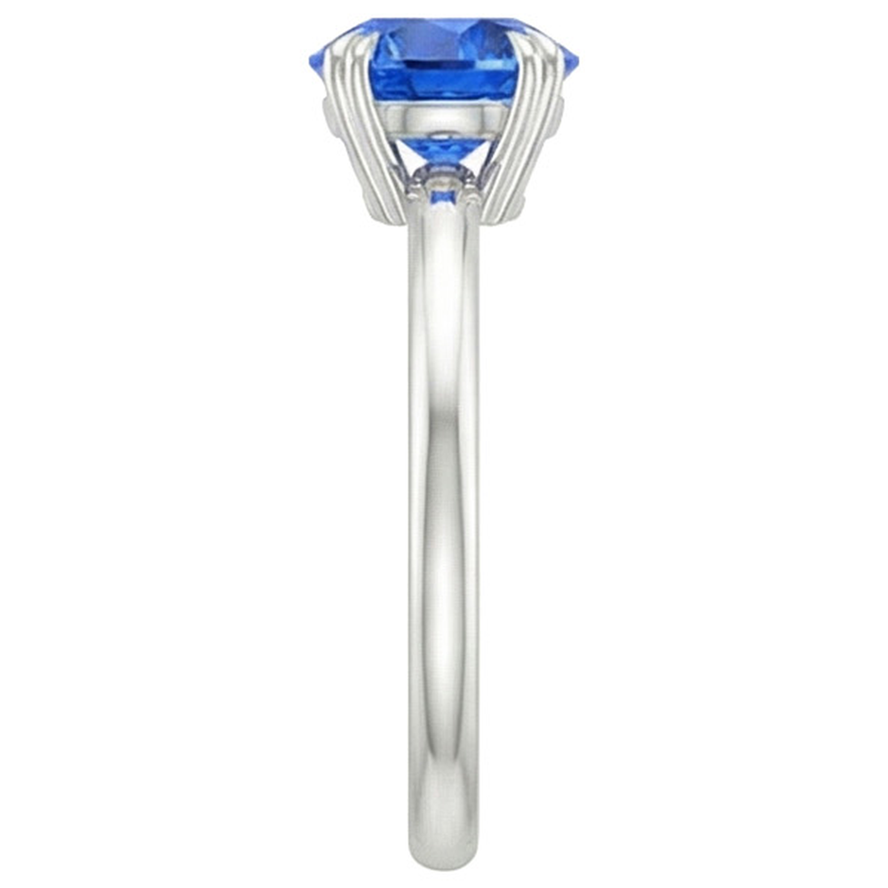 Natural Real ( Not Lab Grown )  Women Engagement Ring 2 Carats New White Gold Solitaire Blue Sapphire