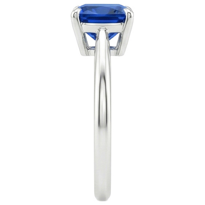 Natural Real ( Not Lab Grown )  Women Gemstone Ring Solitaire Sri Lankan Sapphire Cushion 2.25 Carats