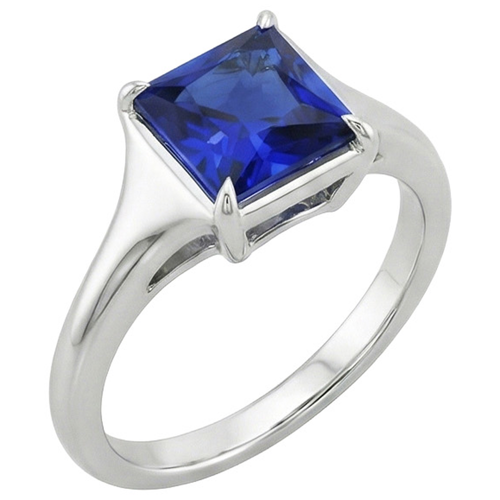 Natural Real ( Not Lab Grown )  Women Gemstone Solitaire Ring Princess Sri Lankan Sapphire 5 Carats
