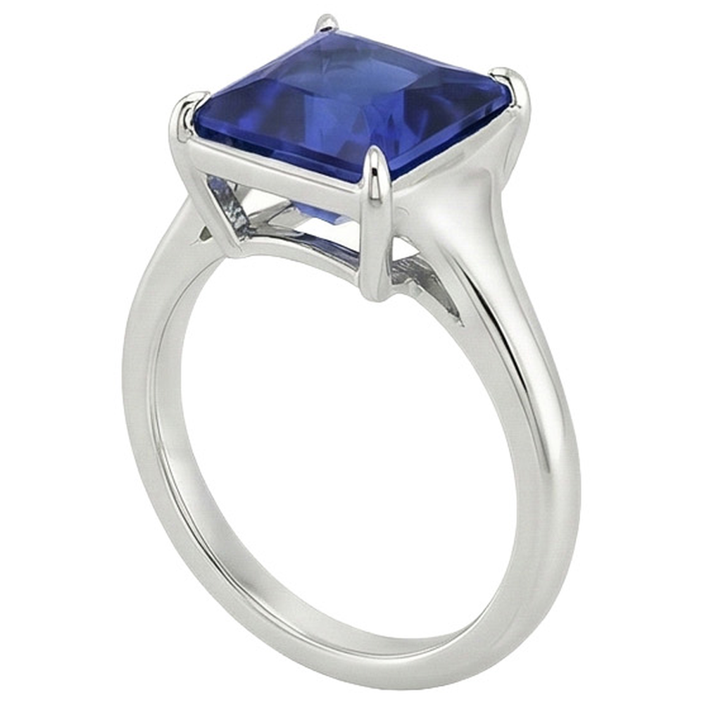 Natural Real ( Not Lab Grown )  Women Gemstone Solitaire Ring Princess Sri Lankan Sapphire 5 Carats