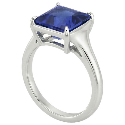 Natural Real ( Not Lab Grown )  Women Gemstone Solitaire Ring Princess Sri Lankan Sapphire 5 Carats