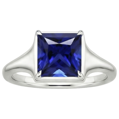 Natural Real ( Not Lab Grown )  Women Gemstone Solitaire Ring Princess Sri Lankan Sapphire 5 Carats
