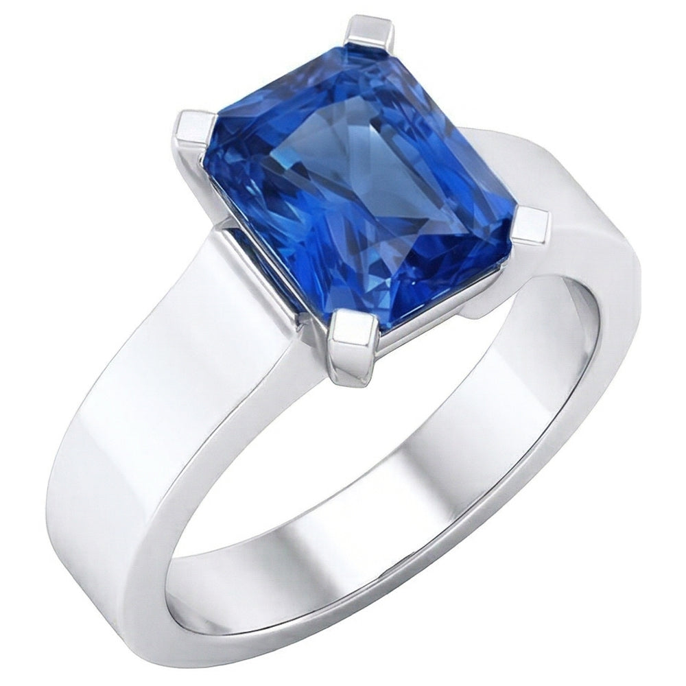 Natural Real ( Not Lab Grown )  Women Solitaire Gemstone Blue Sapphire Ring Tension Style 1.50 Carats