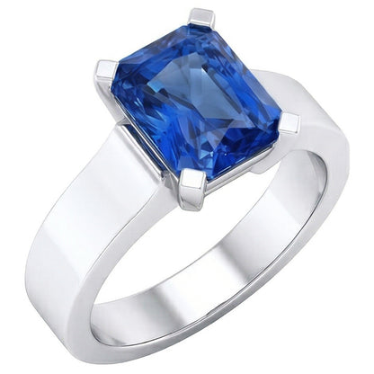 Natural Real ( Not Lab Grown )  Women Solitaire Gemstone Blue Sapphire Ring Tension Style 1.50 Carats