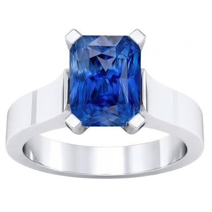 Natural Real ( Not Lab Grown )  Women Solitaire Gemstone Blue Sapphire Ring Tension Style 1.50 Carats