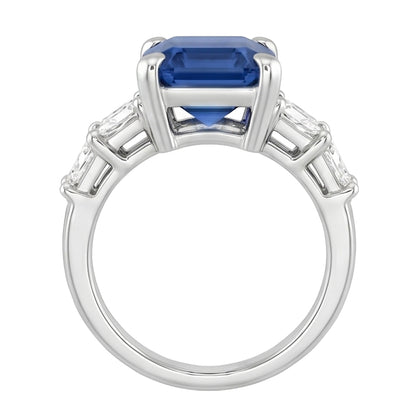 Natural Real ( Not Lab Grown )  Women's Emerald Gemstone Ring With Accents 2.50 Carats Ceylon Sapphire