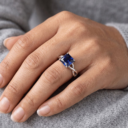 Natural Real ( Not Lab Grown )  Women's Gold Solitaire Ring Sri Lankan Sapphire Prong Set 2.25 Carats