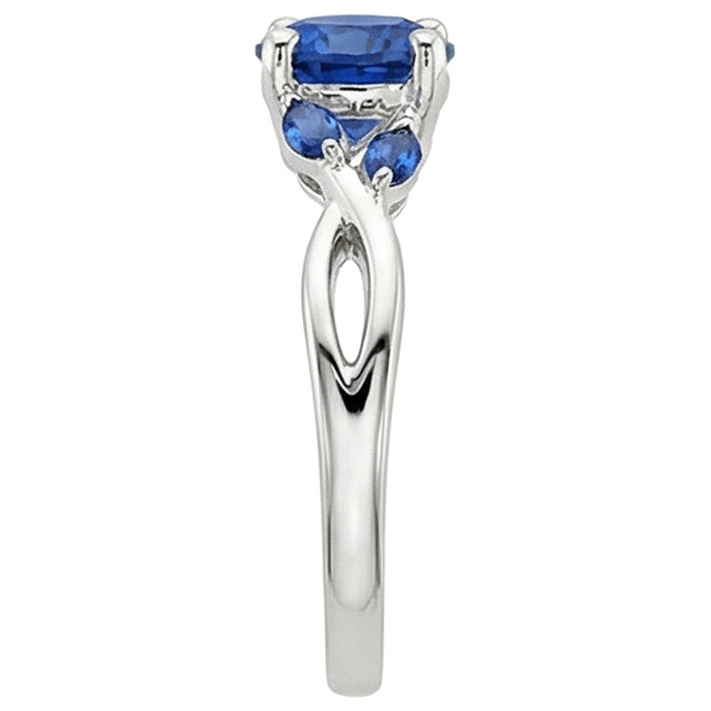 Natural Real ( Not Lab Grown )  Women's Ring Round & Marquise Ceylon Sapphire Gemstones 2.50 Carats