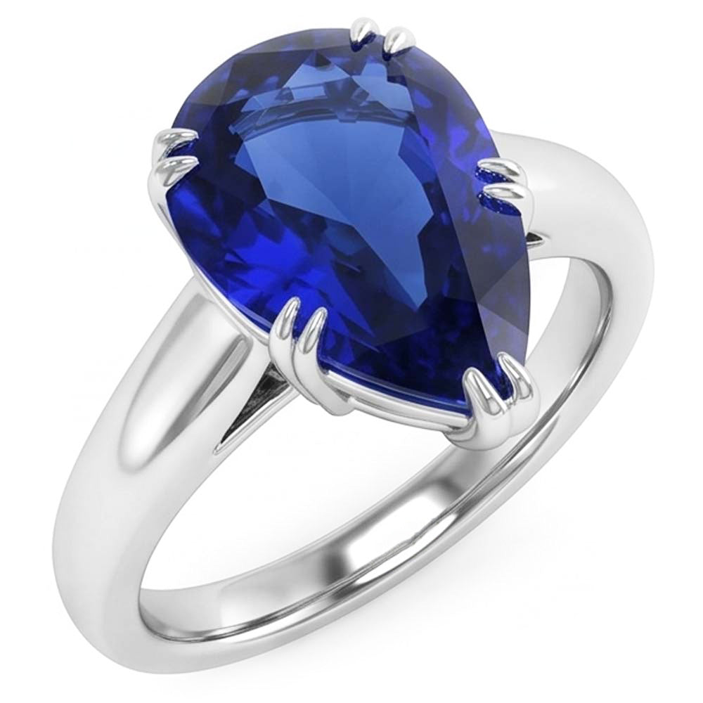 Natural Real ( Not Lab Grown )  Women’s Solitaire Anniversary Ring Blue Sapphire 3 Carats