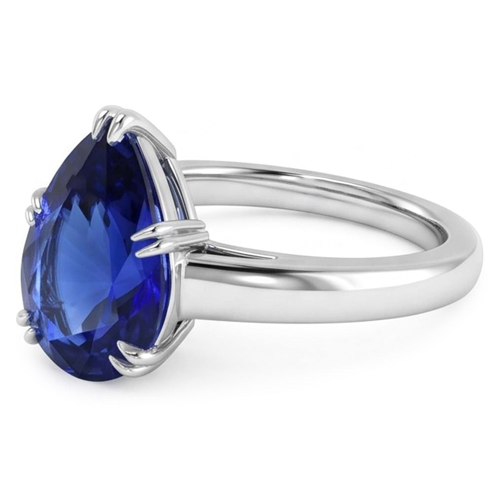 Natural Real ( Not Lab Grown )  Women’s Solitaire Anniversary Ring Blue Sapphire 3 Carats