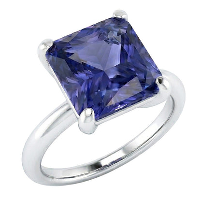 Natural Real ( Not Lab Grown )  Women's Solitaire Ring Radiant Srilankan Sapphire Gemstone 2.50 Carats