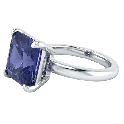Natural Real ( Not Lab Grown )  Women's Solitaire Ring Radiant Srilankan Sapphire Gemstone 2.50 Carats