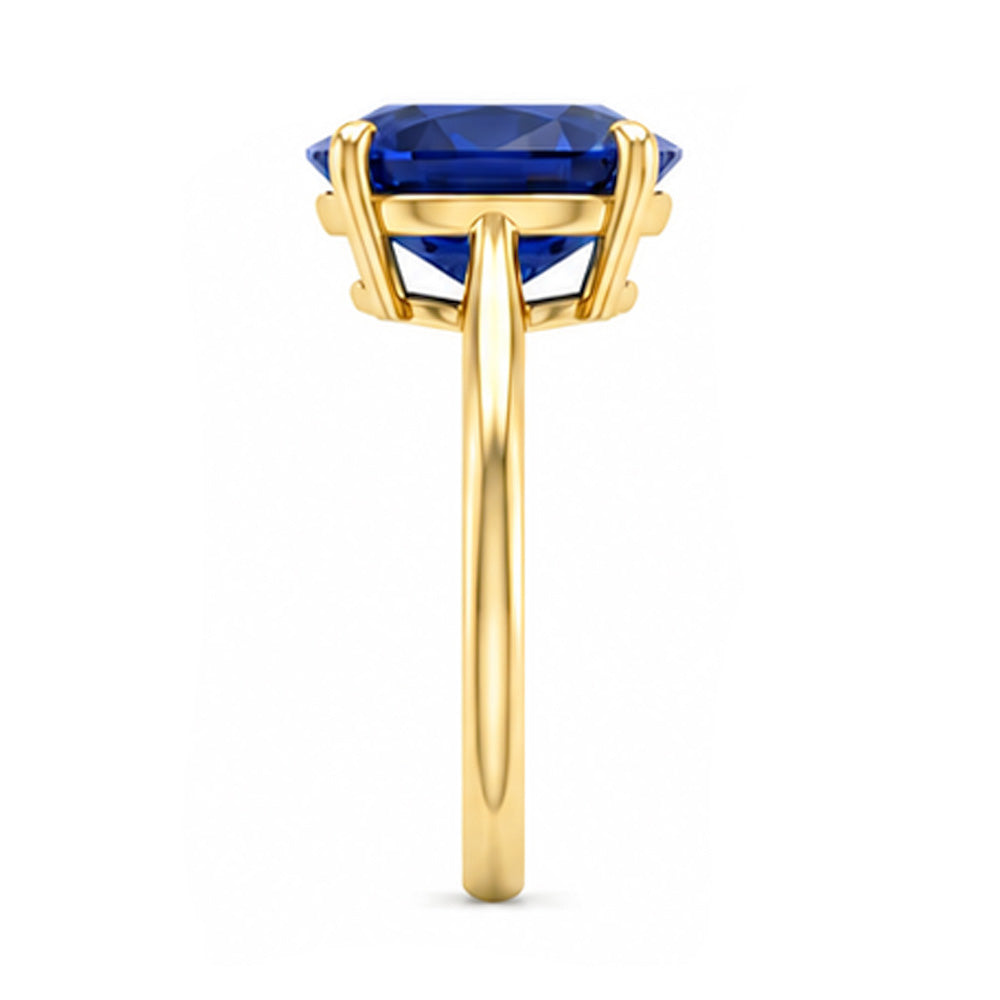 Natural Real ( Not Lab Grown )  Yellow Gold 4 Carat Sapphire Engagement Ring