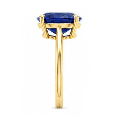 Natural Real ( Not Lab Grown )  Yellow Gold 4 Carat Sapphire Engagement Ring