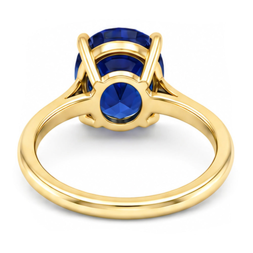 Natural Real ( Not Lab Grown )  Yellow Gold 4 Carat Sapphire Engagement Ring