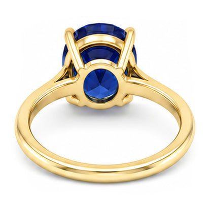 Natural Real ( Not Lab Grown )  Yellow Gold 4 Carat Sapphire Engagement Ring