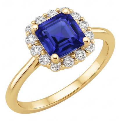 Natural Real ( Not Lab Grown )  Yellow Gold Sapphire Ring