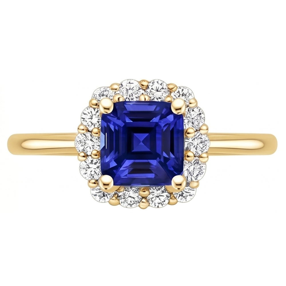 Natural Real ( Not Lab Grown )  Yellow Gold Sapphire Ring