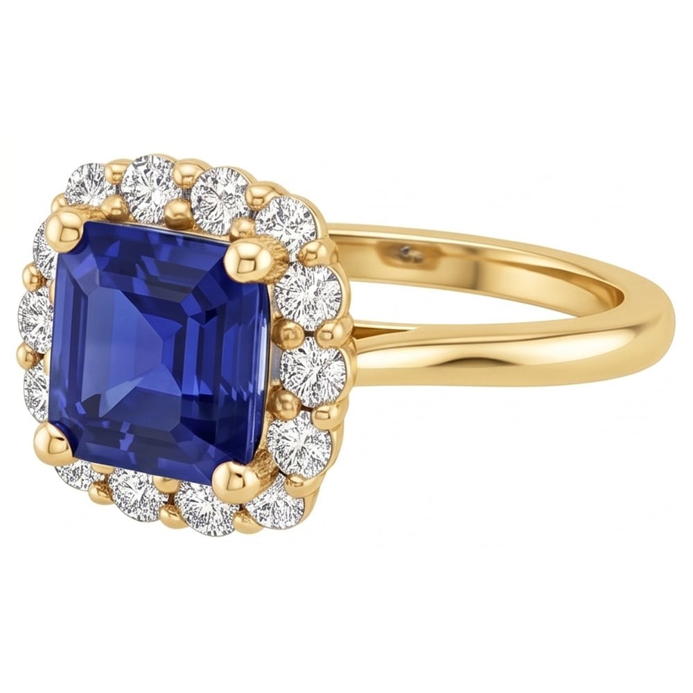 Natural Real ( Not Lab Grown )  Yellow Gold Sapphire Ring
