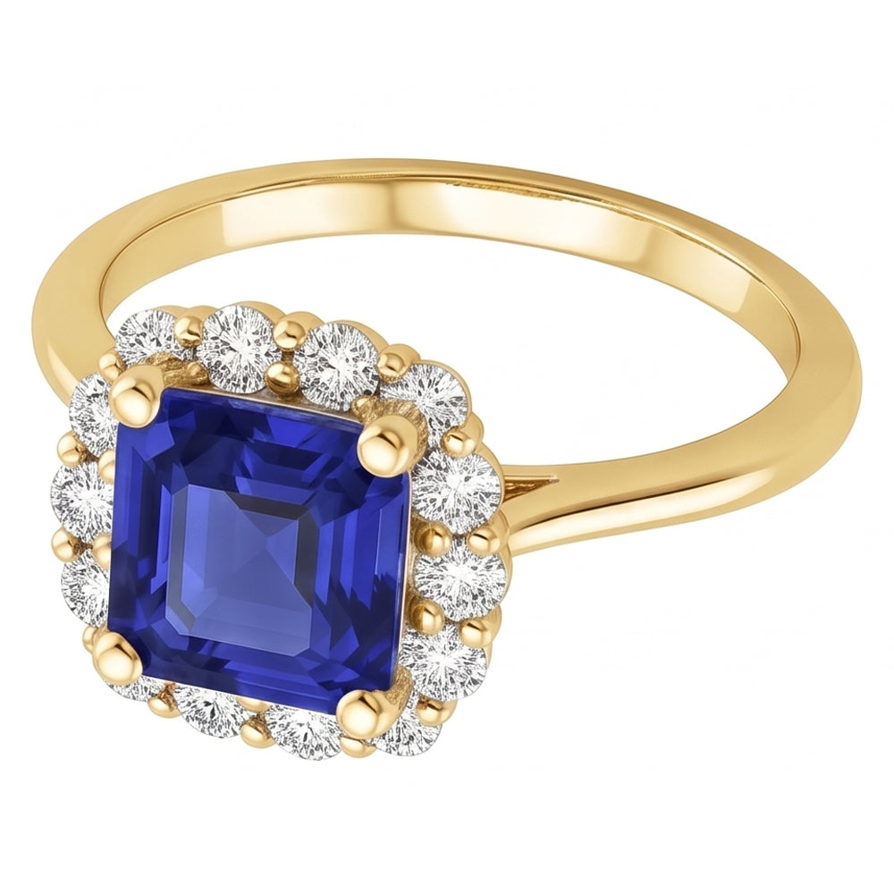 Natural Real ( Not Lab Grown )  Yellow Gold Sapphire Ring