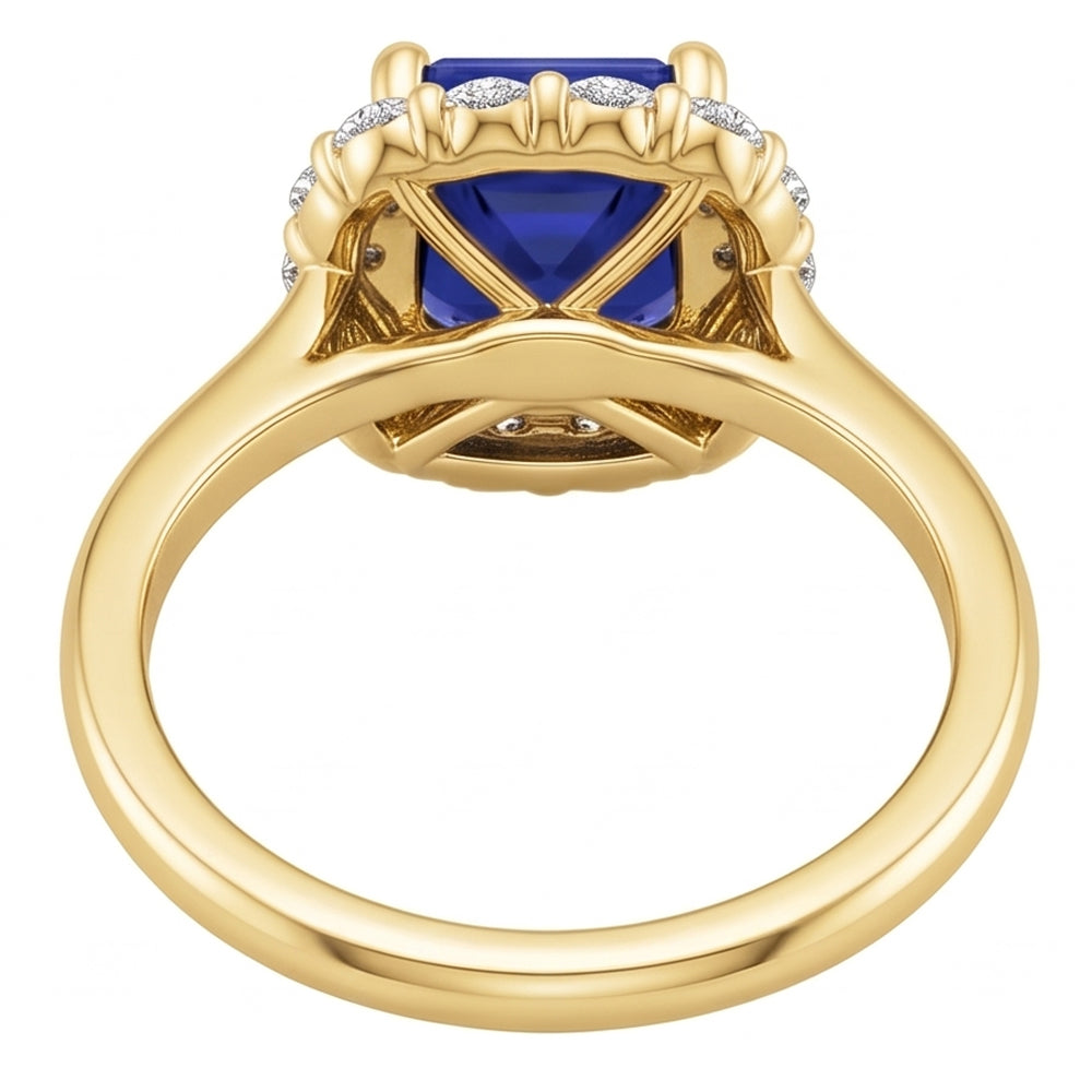Natural Real ( Not Lab Grown )  Yellow Gold Sapphire Ring