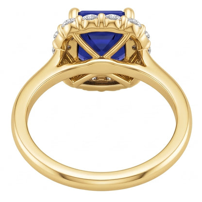 Natural Real ( Not Lab Grown )  Yellow Gold Sapphire Ring