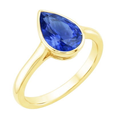 natural pear sapphire 4ct watch close up detail