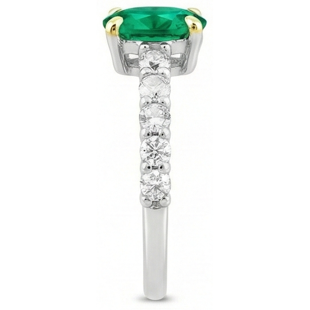 Natural Real ( Not Lab Grown ) Zambian Gemstone Ring Oval Cut Green Emerald GIA Dainty