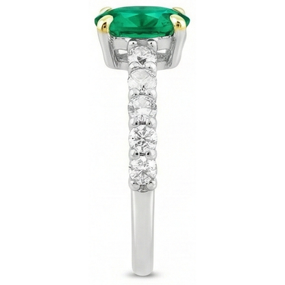 Natural Real ( Not Lab Grown ) Zambian Gemstone Ring Oval Cut Green Emerald GIA Dainty