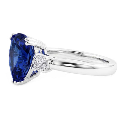 Natural Real ( Not Lab Grown )  Velvety Blue Sapphire Ring Women's Jewelry