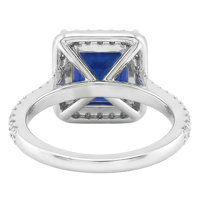 Natural Sapphire Princess Cut Engagement Ring